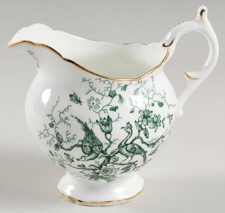 Cairo Green on White (Gold) Creamer