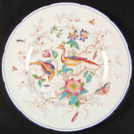 Cairo Multicolor On Ivory (Blue Trim) Dinner Plate