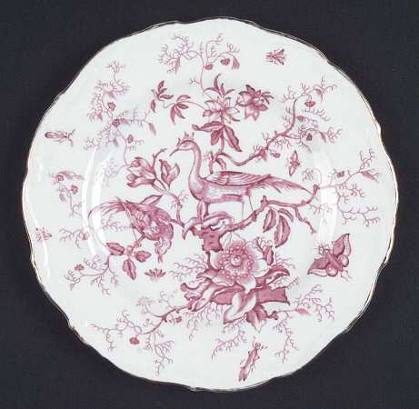 Cairo Pink On White (Raised Edge, Gold) by Coalport