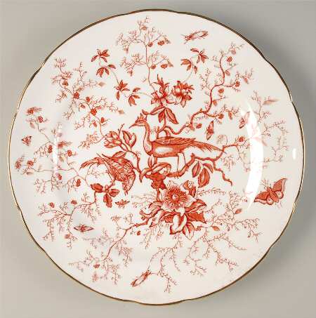 Cairo Rust On White (Not Raised, Gold) 12" Chop Plate (Round Platter) by Coalport
