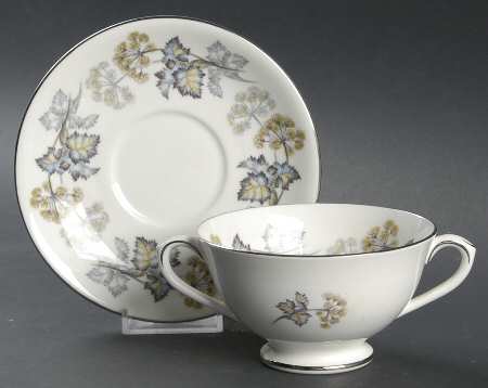 Camelot Footed Cream Soup Bowl & Saucer Set by Coalport