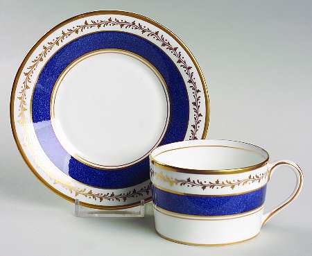 Cardova Blue (Powder) Flat Cup & Saucer Set