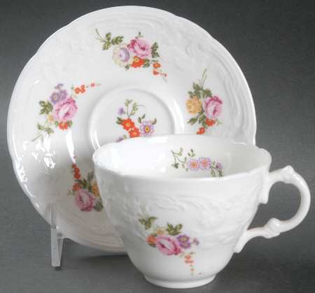 Caughley Sprays Flat Cup & Saucer Set by Coalport
