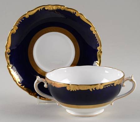 Cellini Footed Cream Soup Bowl & Saucer Set by Coalport