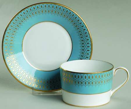 Chateau Turquoise Flat Cup & Saucer Set