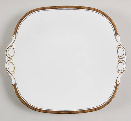 Elite Gold Square Handled Cake Plate