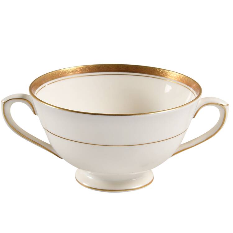 Elite Gold Footed Cream Soup Bowl
