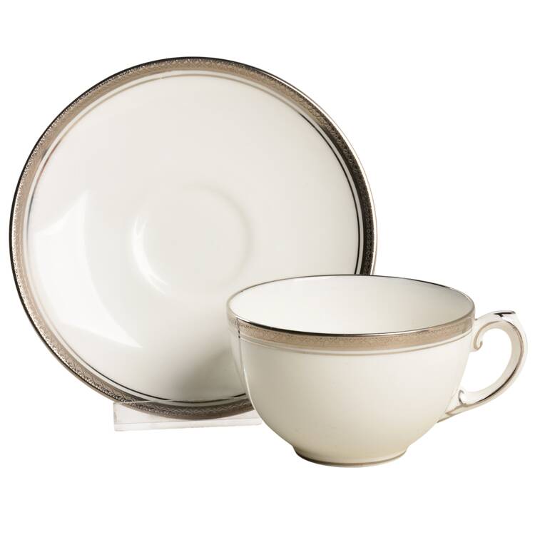 Elite Platinum Flat Cup & Saucer Set