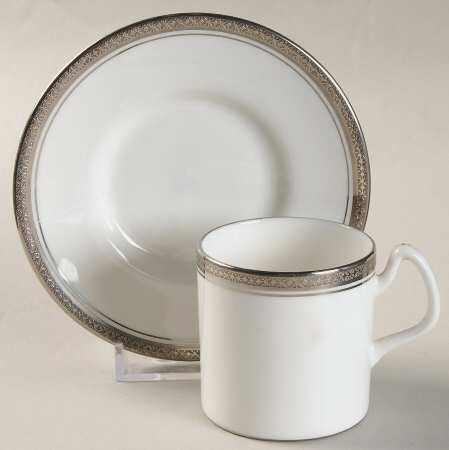Elite Platinum Flat Demitasse Cup & Saucer Set