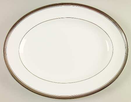 Elite Platinum 13" Oval Serving Platter by Coalport