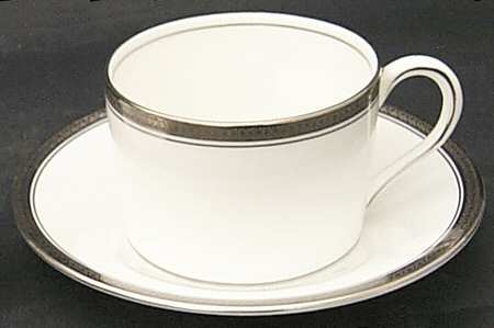 Elite Platinum Flat Cup & Saucer Set