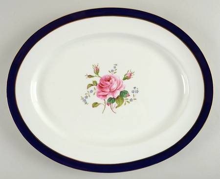 Fairfax Cobalt Blue 14" Oval Serving Platter by Coalport