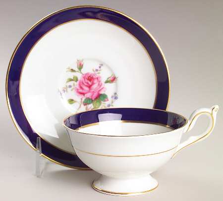 Fairfax Cobalt Blue Footed Cup & Saucer Set by Coalport