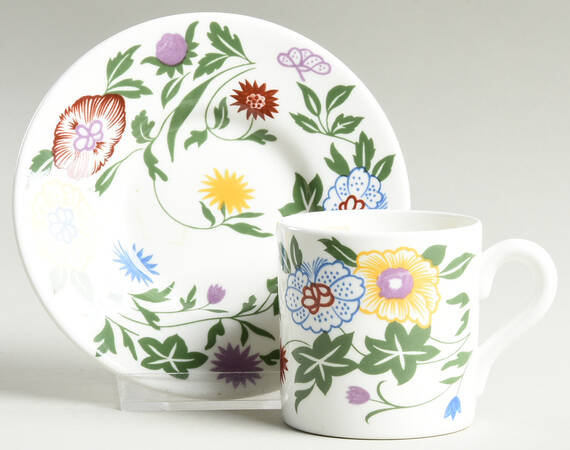 Flourish Flat Demitasse Cup & Saucer Set by Coalport