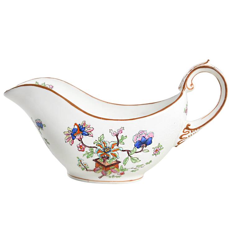 Flower Pot (Brown Trim, Smooth) Gravy Boat by Coalport