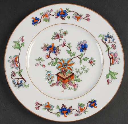 Flower Pot (Brown Trim, Smooth) Luncheon Plate