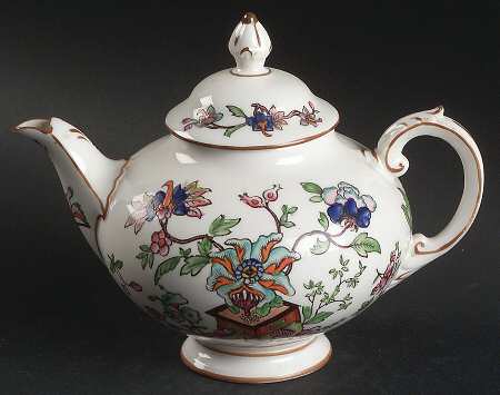 Flower Pot (Brown Trim, Smooth) Mini Teapot & Lid