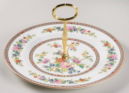 Flower of Tibet Round Serving Plate with Center Handle (Dp) Hc by Coalport