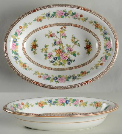 Flower of Tibet 10" Oval Vegetable Bowl by Coalport