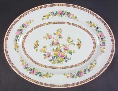 Flower of Tibet 15" Oval Serving Platter by Coalport