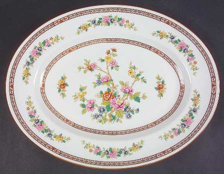 Flower of Tibet 14" Oval Serving Platter by Coalport