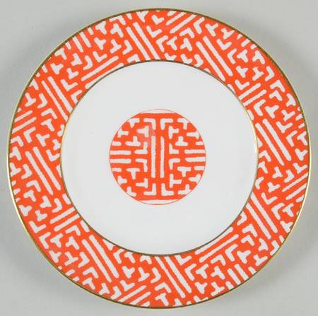 Fretwork Red Bread & Butter Plate