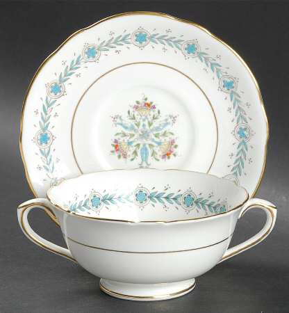 Geneva (Athens Shape) Footed Cream Soup Bowl & Saucer Set