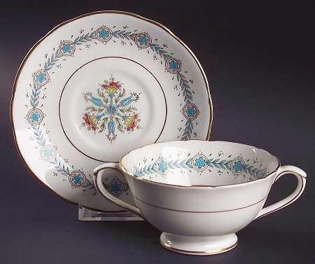 Geneva (Athens Shape) Footed Bouillon Cup & Saucer