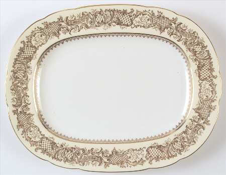 Golden Wedding Cream 12" Oval Serving Platter by Coalport