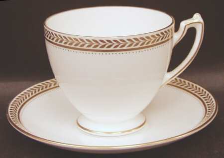 Gold Wheat Footed Cup & Saucer Set