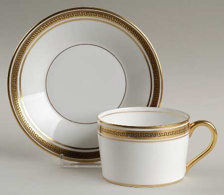 Greek Key Footed Cup & Saucer Set by Coalport