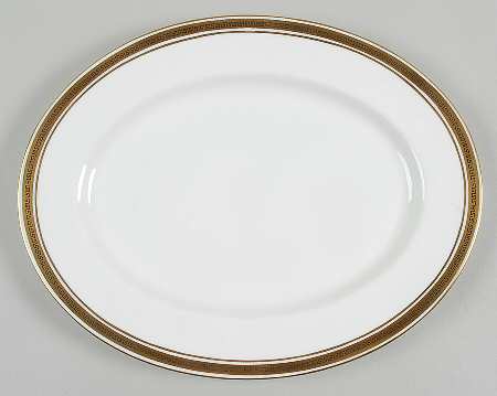 Greek Key 13" Oval Serving Platter by Coalport