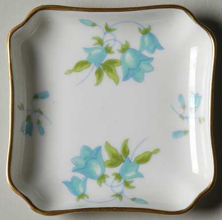Harebell Turquoise Square Ashtray by Coalport