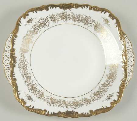 Hazelton White Square Handled Cake Plate