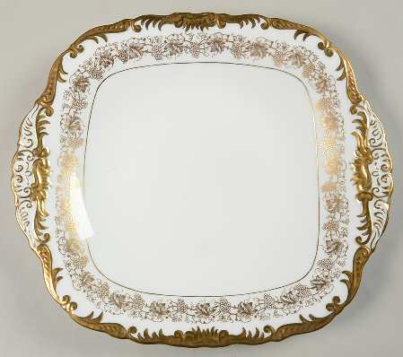 Hazelton White Square Handled Cake Plate
