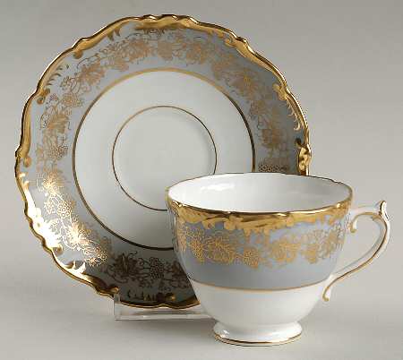 Hazelton Grey Footed Cup & Saucer Set