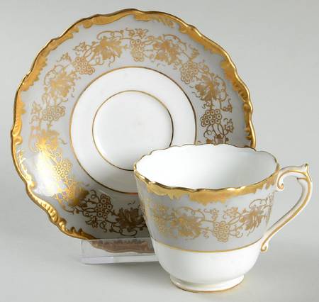 Hazelton Grey Footed Demitasse Cup & Saucer Set