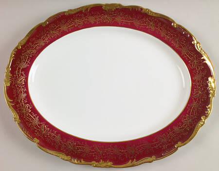 Hazelton Maroon 15" Oval Serving Platter