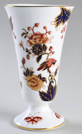Hong Kong (New Backstamp, Mauve Flowers) 6" Vase