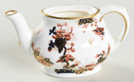 Hong Kong (New Backstamp, Mauve Flowers) Toy Teapot No Lid