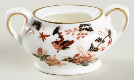 Hong Kong (New Backstamp, Mauve Flowers) Toy Sugar Bowl No Lid
