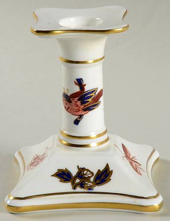 Hong Kong (New Backstamp, Mauve Flowers) Single Light Candlestick by Coalport
