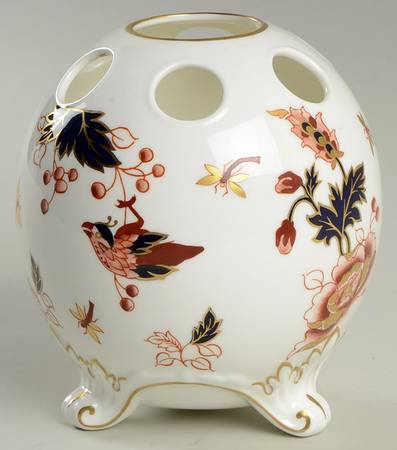 Hong Kong (New Backstamp, Mauve Flowers) Vase/Fern Pot