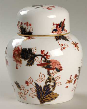 Hong Kong (New Backstamp, Mauve Flowers) Medium Ginger Jar & Lid by Coalport