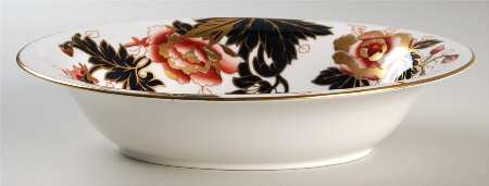 Hong Kong (New Backstamp, Mauve Flowers) 9" Oval Vegetable Bowl