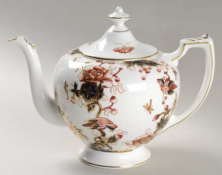 Hong Kong (New Backstamp, Mauve Flowers) Teapot & Lid