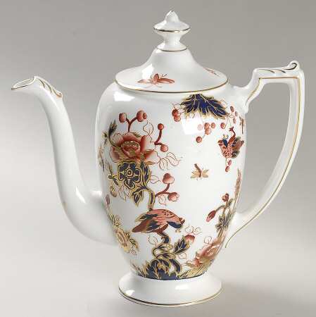 Hong Kong (New Backstamp, Mauve Flowers) Coffee Pot & Lid