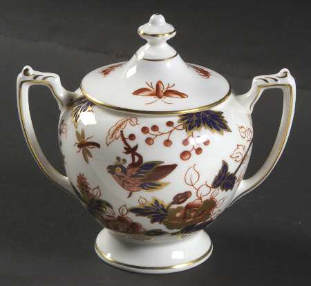 Hong Kong (New Backstamp, Mauve Flowers) Sugar Bowl & Lid