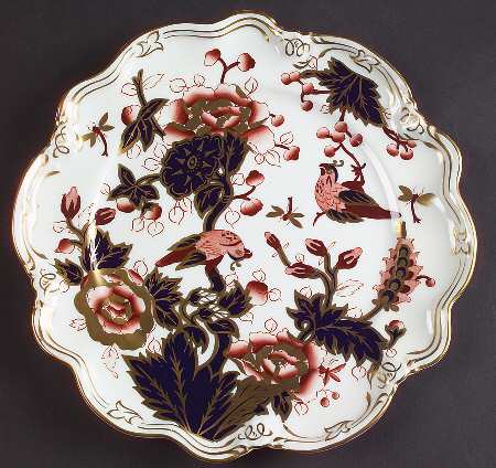 Hong Kong (New Backstamp, Mauve Flowers) Sheffield Dessert Plate
