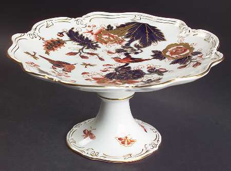 Hong Kong (New Backstamp, Mauve Flowers) Round Compote (Height X Width)